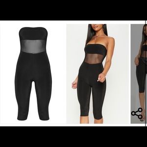 Black Mesh Bandeau Romper